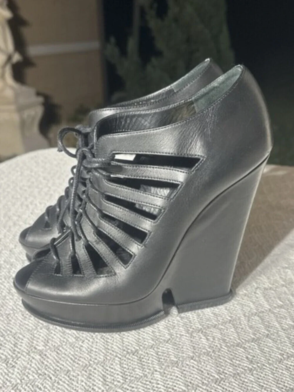 Yves Saint Laurent Black Wedge Heels